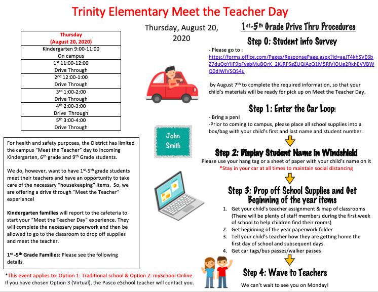 Meet The Teacher Day Information